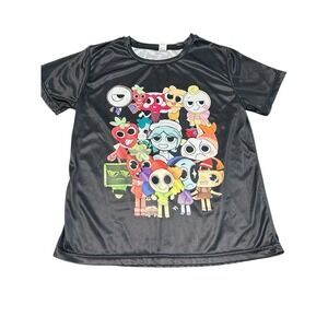 Dandy's World Shirt For Big Kids T-Shirt Black Two Sided Rainbow #GG2-0